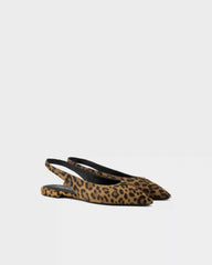 Printed leather ballerinas