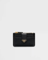 Saffiano and smooth leather card holder
