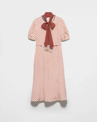Polka-dot marocain dress