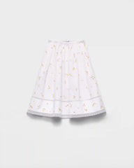 Embroidered poplin skirt