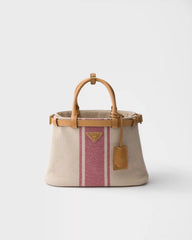 Prada Buckle small canvas and leather bag