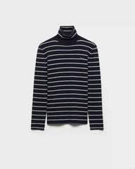 Striped wool turtleneck sweater