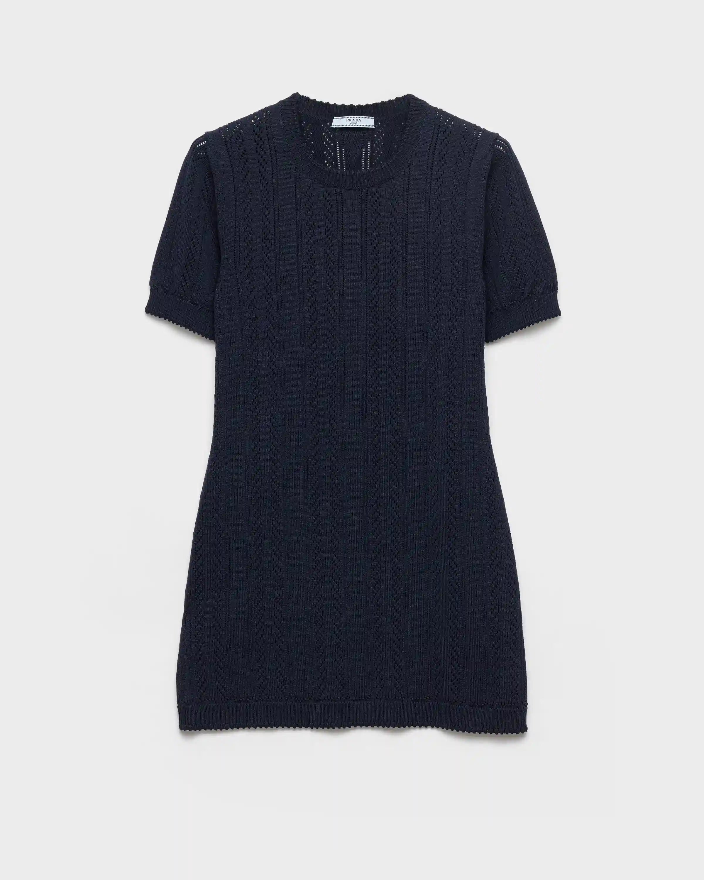 Openwork cotton mini-dress
