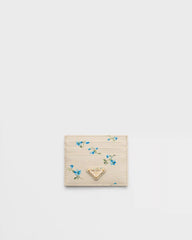 Printed Saffiano leather card holder