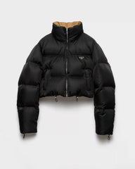 Cropped Re-Nylon down jacket