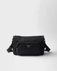 Large Re-Nylon and Saffiano leather shoulder bag