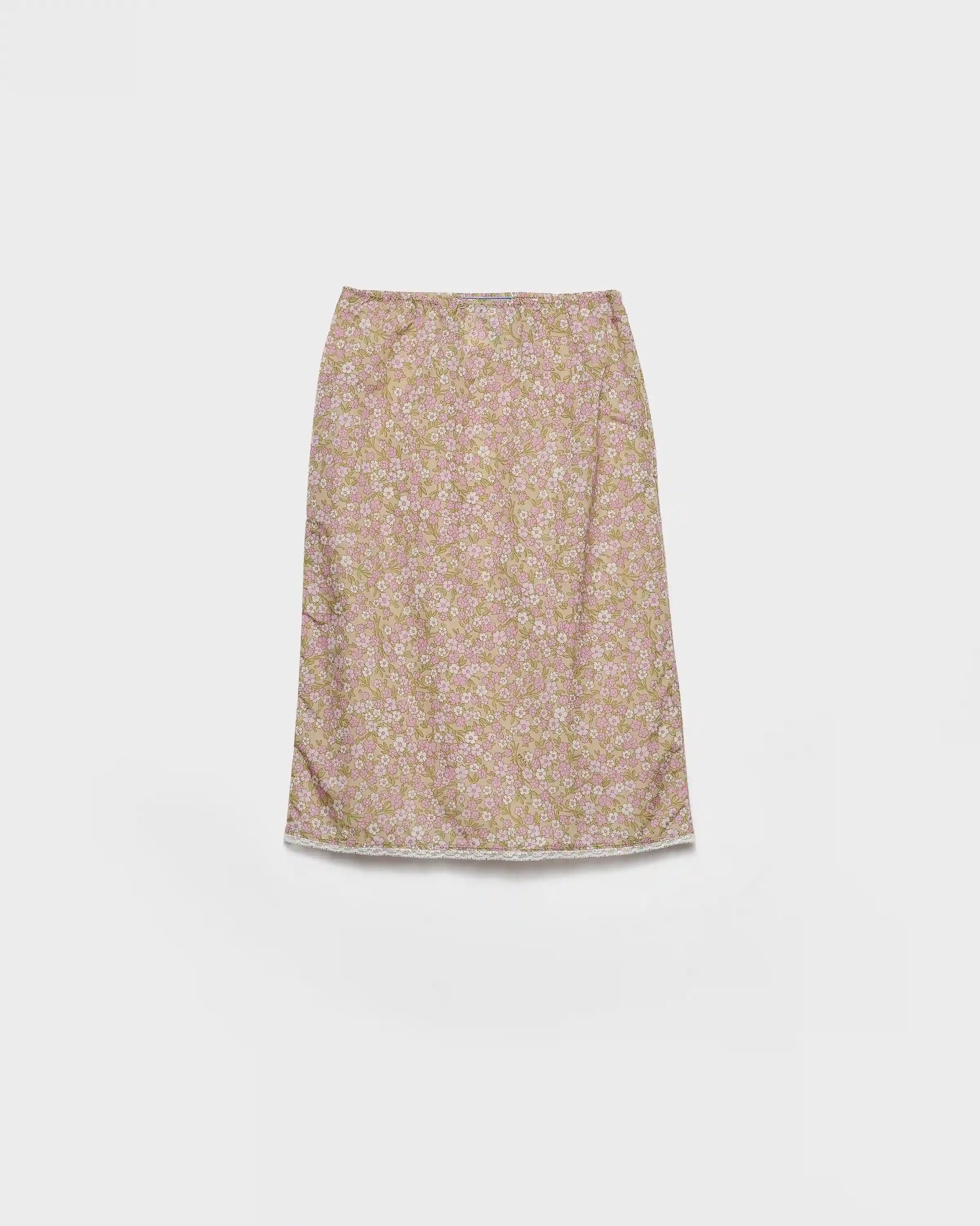 Floral print Re-Nylon midi-skirt