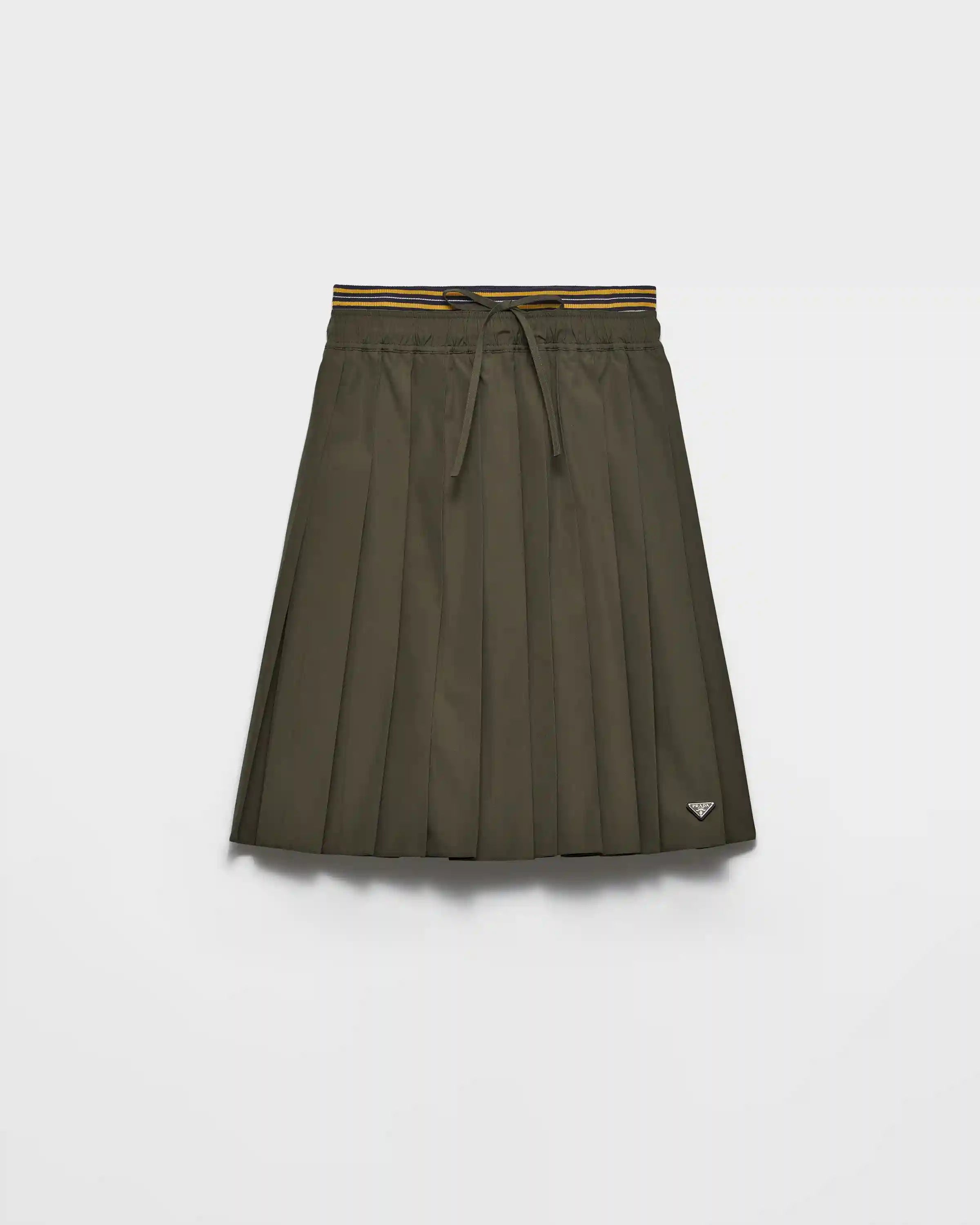 Pleated poplin midi-skirt