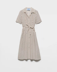 Polka-dot print marocain shirt dress