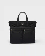 Re-Nylon and Saffiano leather tote bag