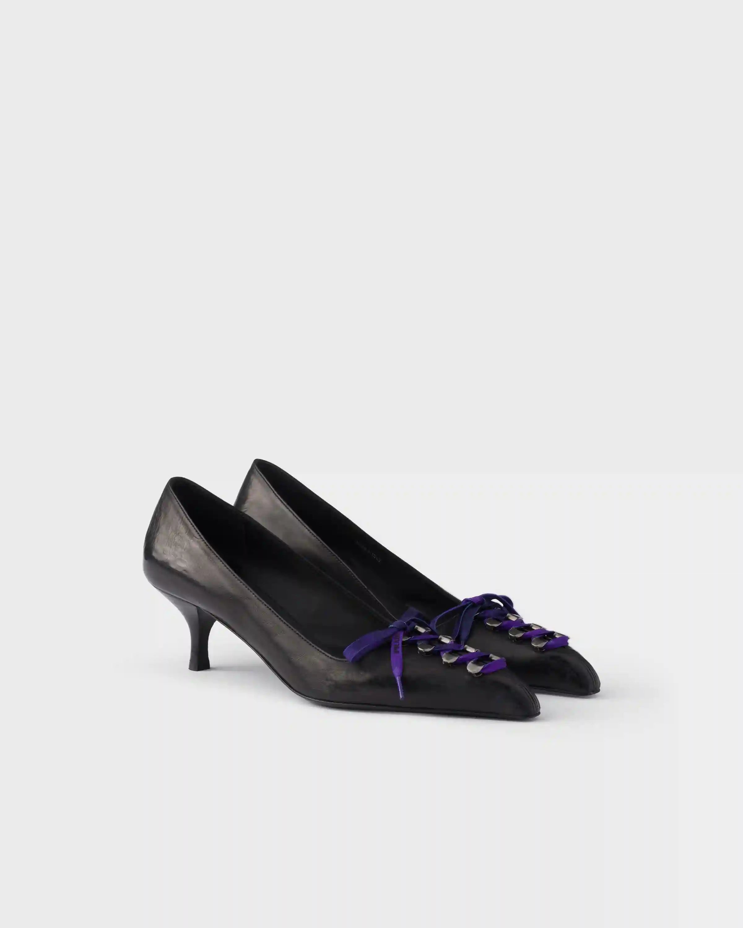 Antiqued leather pumps