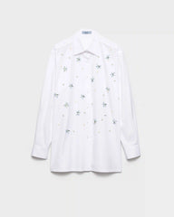 Embroidered poplin shirt