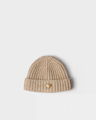 Mouliné cashmere and wool beanie
