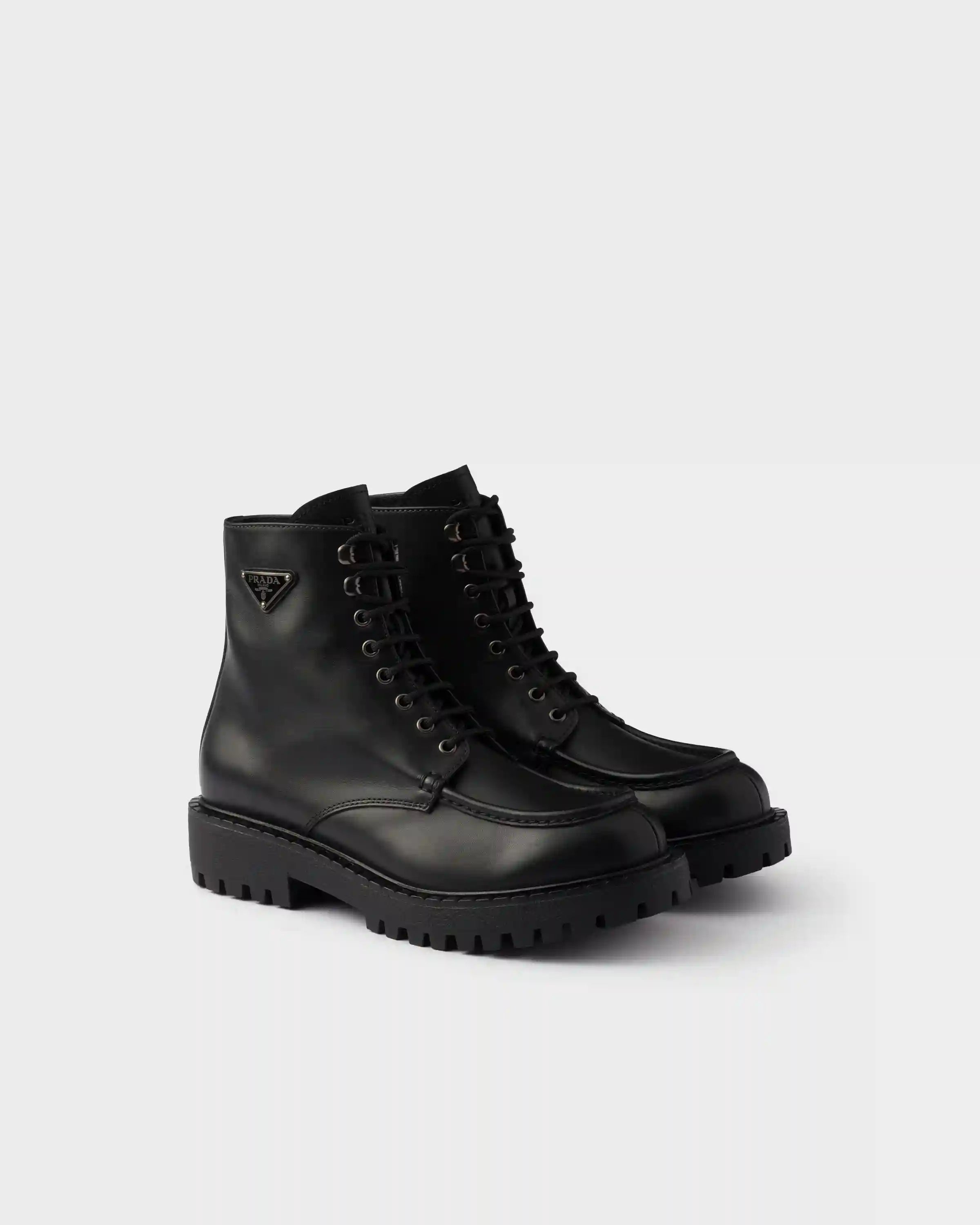 Laced leather booties