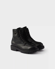 Laced leather booties