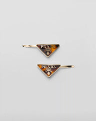 Metal barrettes with tortoiseshell motif