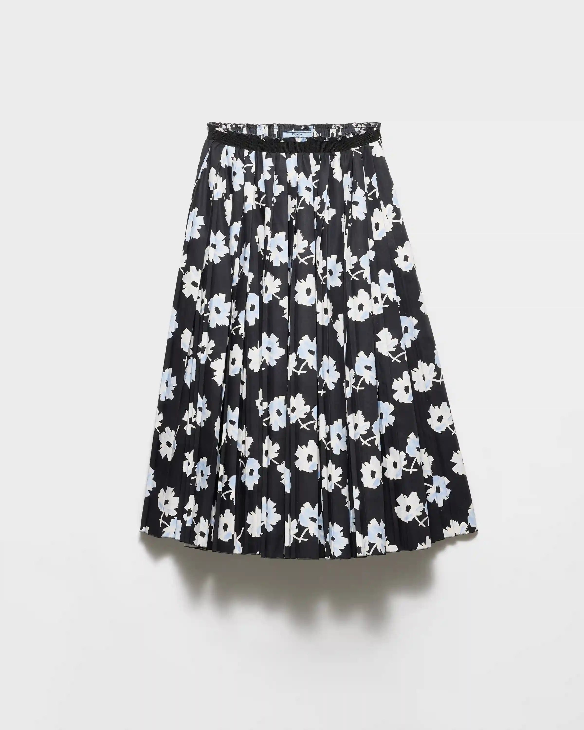 Pleated poplin skirt