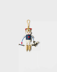 Cupido Saffiano leather keychain charm