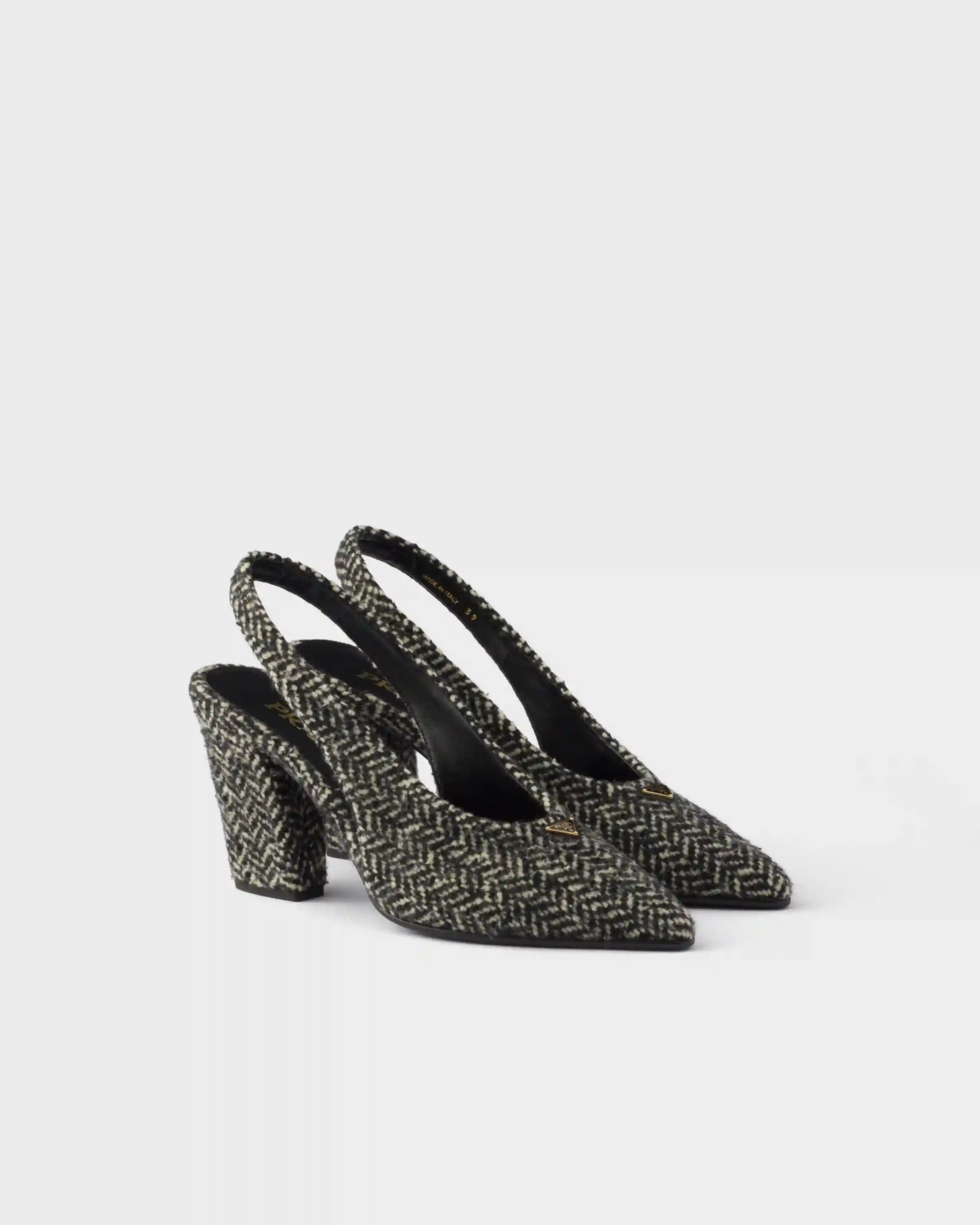 Chevron slingback pumps