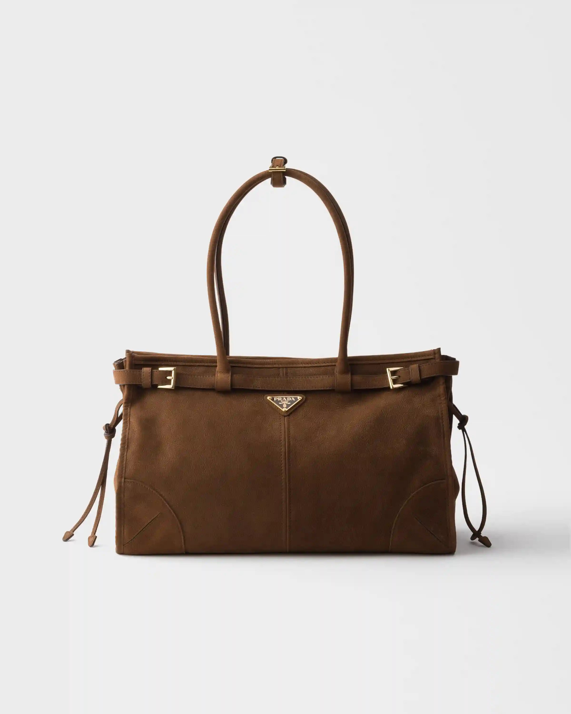 Prada Bonnie large nubuck leather handbag