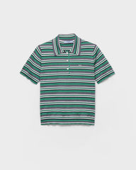 Short-sleeved striped cotton polo shirt