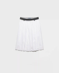 Pleated poplin and rush stitch skirt