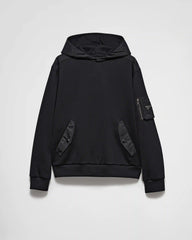 Cotton fleece and Re-Nylon hoodie