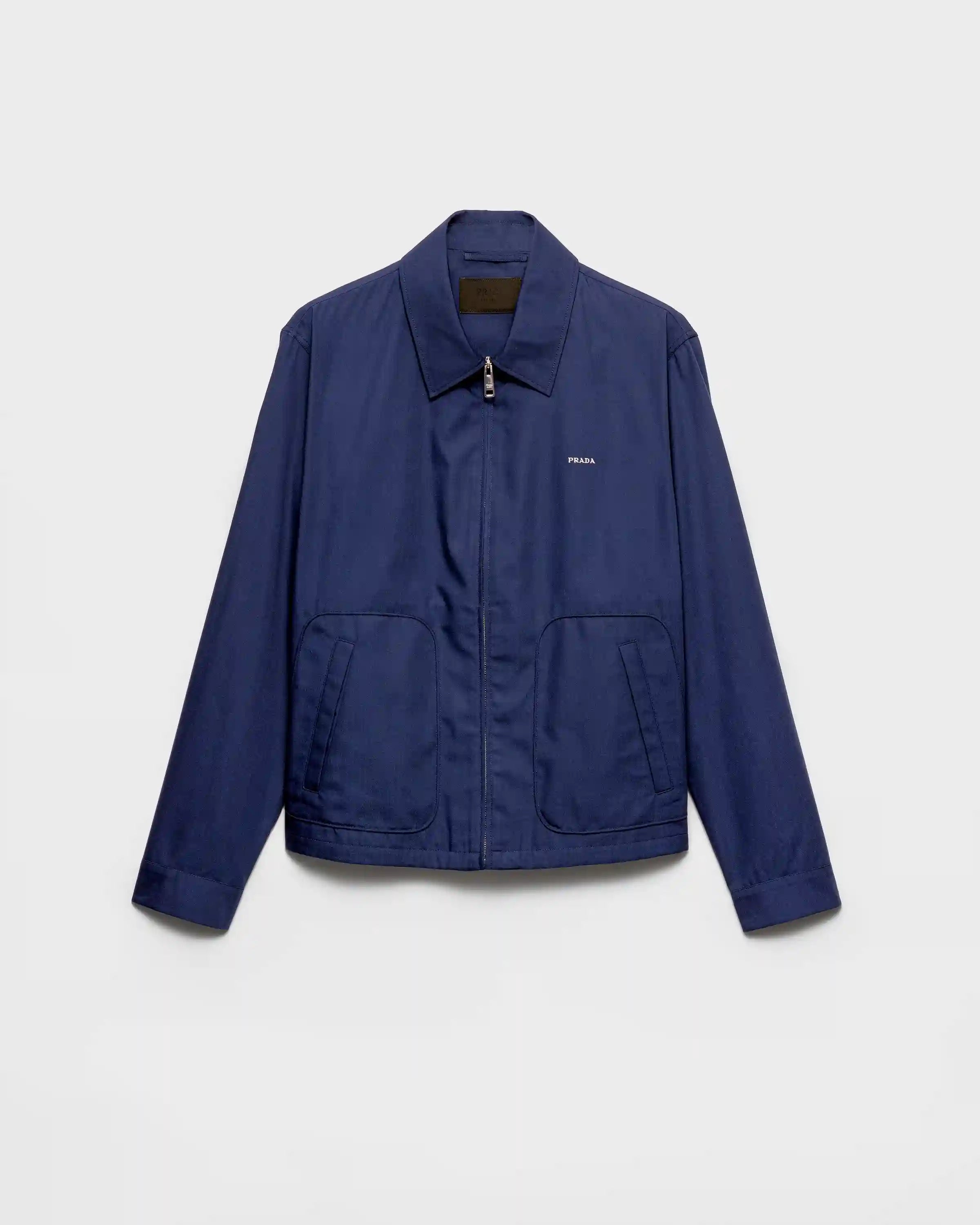 Technical cotton zipper blouson jacket