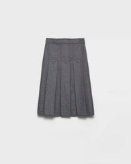 Pleated flannel skirt