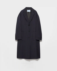 Single-breasted light wool coat
