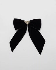 Velvet bow hair clip
