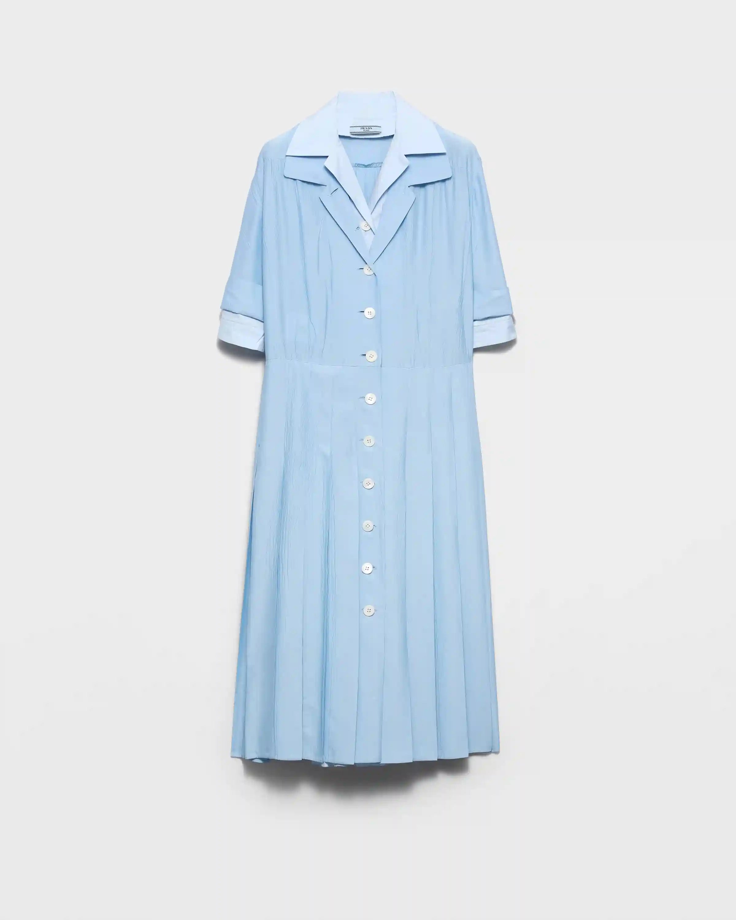 Pongé and poplin shirtdress