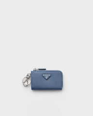 Saffiano Leather Mini Pouch with keychain