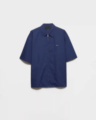 Short-sleeved technical cotton shirt
