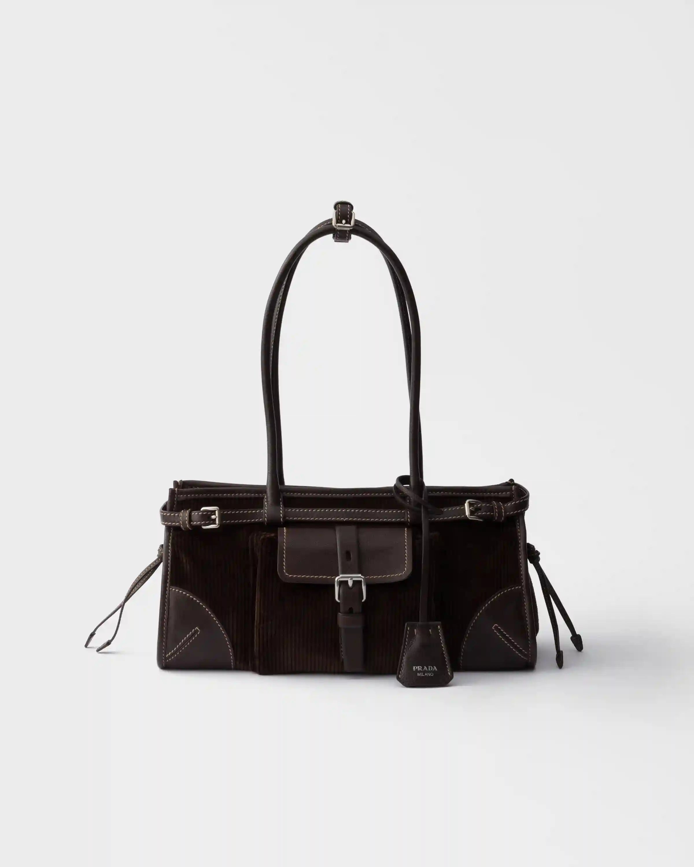 Prada Bonnie medium corduroy and leather handbag