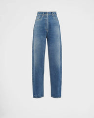 High-waisted denim jeans