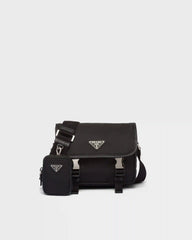 Re-Nylon and Saffiano leather shoulder bag