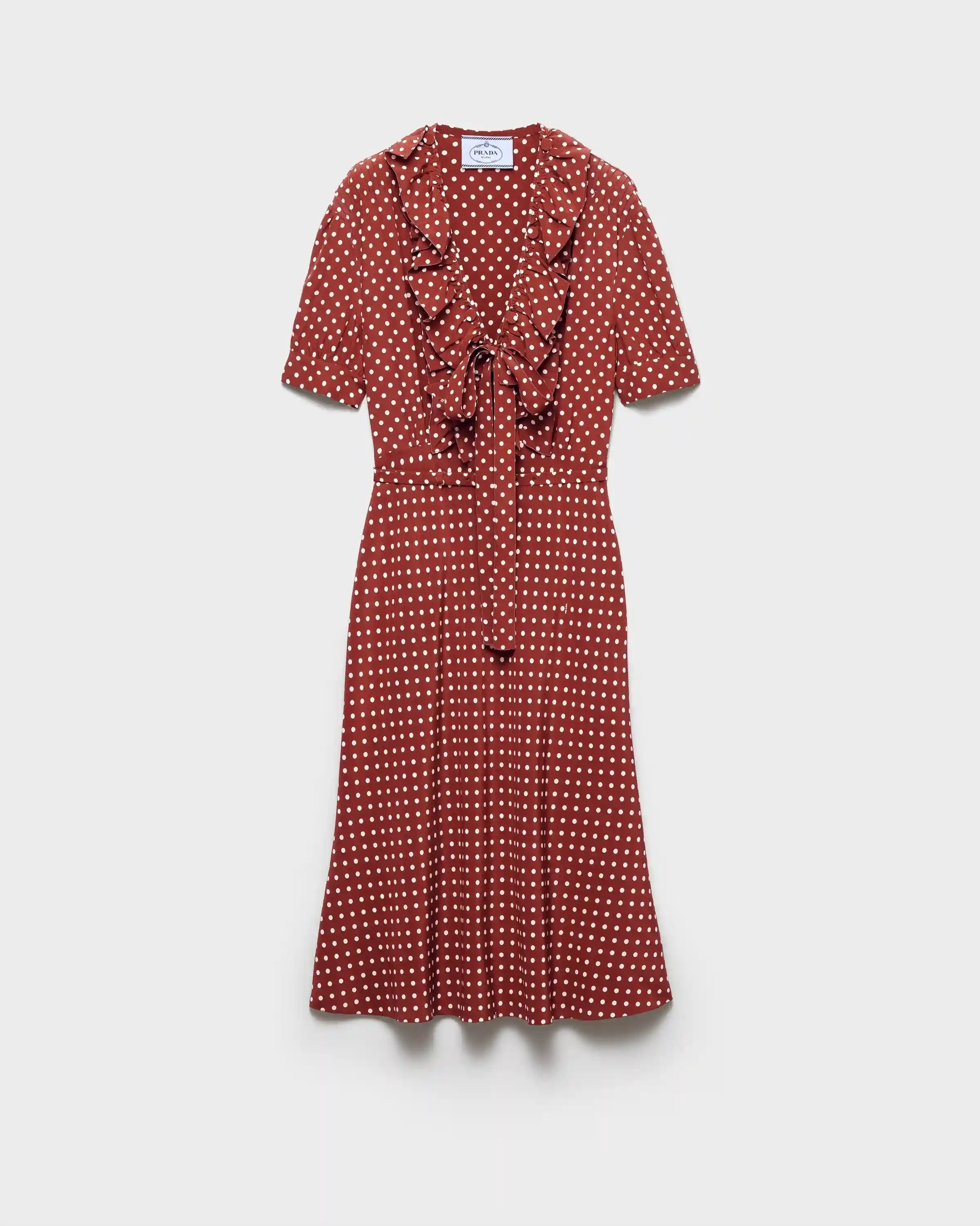 Polka-dot print marocain dress