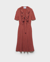 Polka-dot print marocain dress