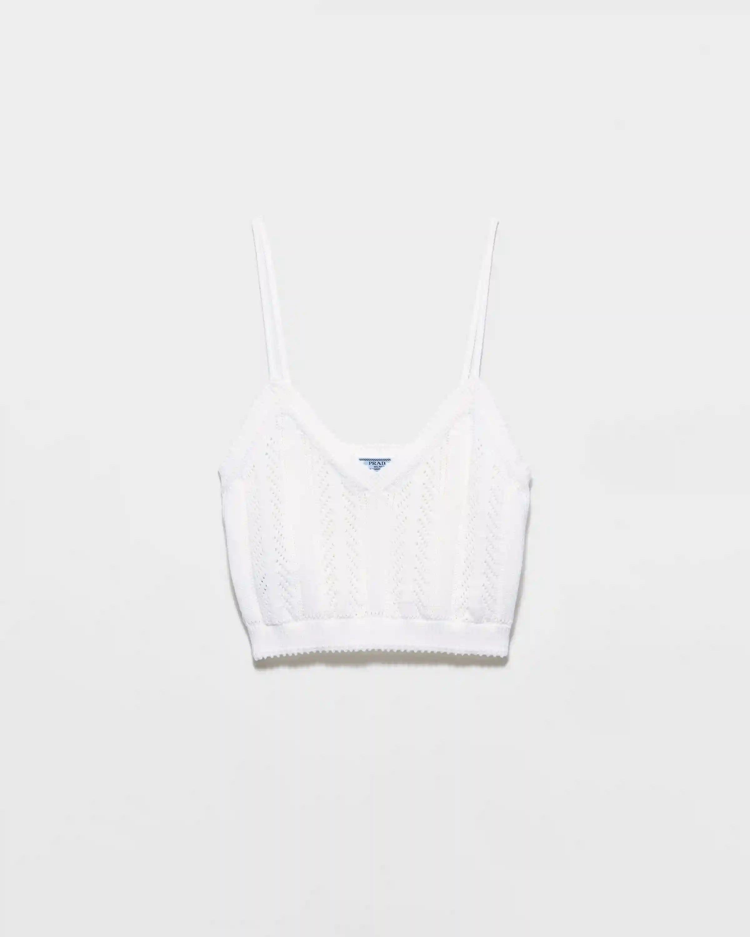 Openwork cotton crop top