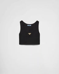 Jersey cropped top