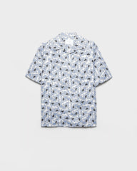 Printed cotton blend bowling shirt