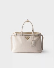 Prada Buckle medium cotton canvas and leather bag