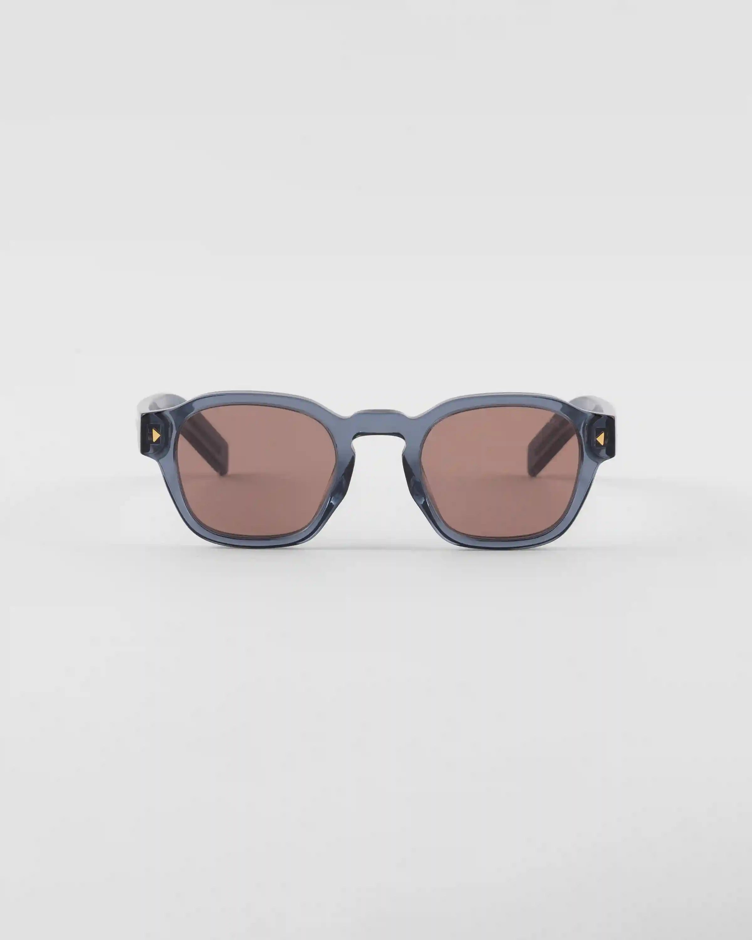 Sunglasses with iconic metal plaque