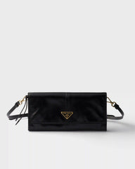 Leather wallet with shoulder strap