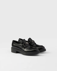 Chocolate brushed leather loafers