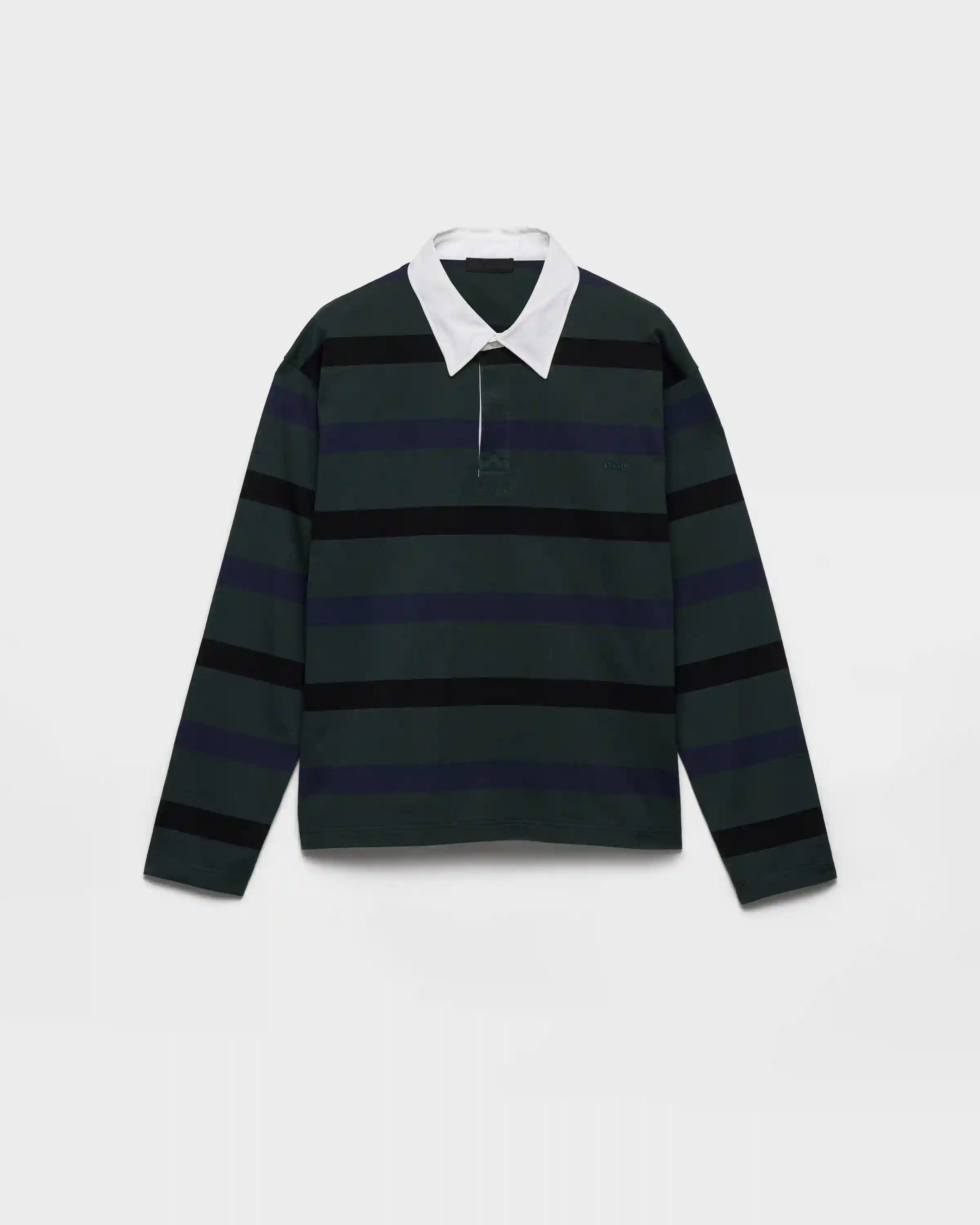 Long-sleeved cotton polo shirt
