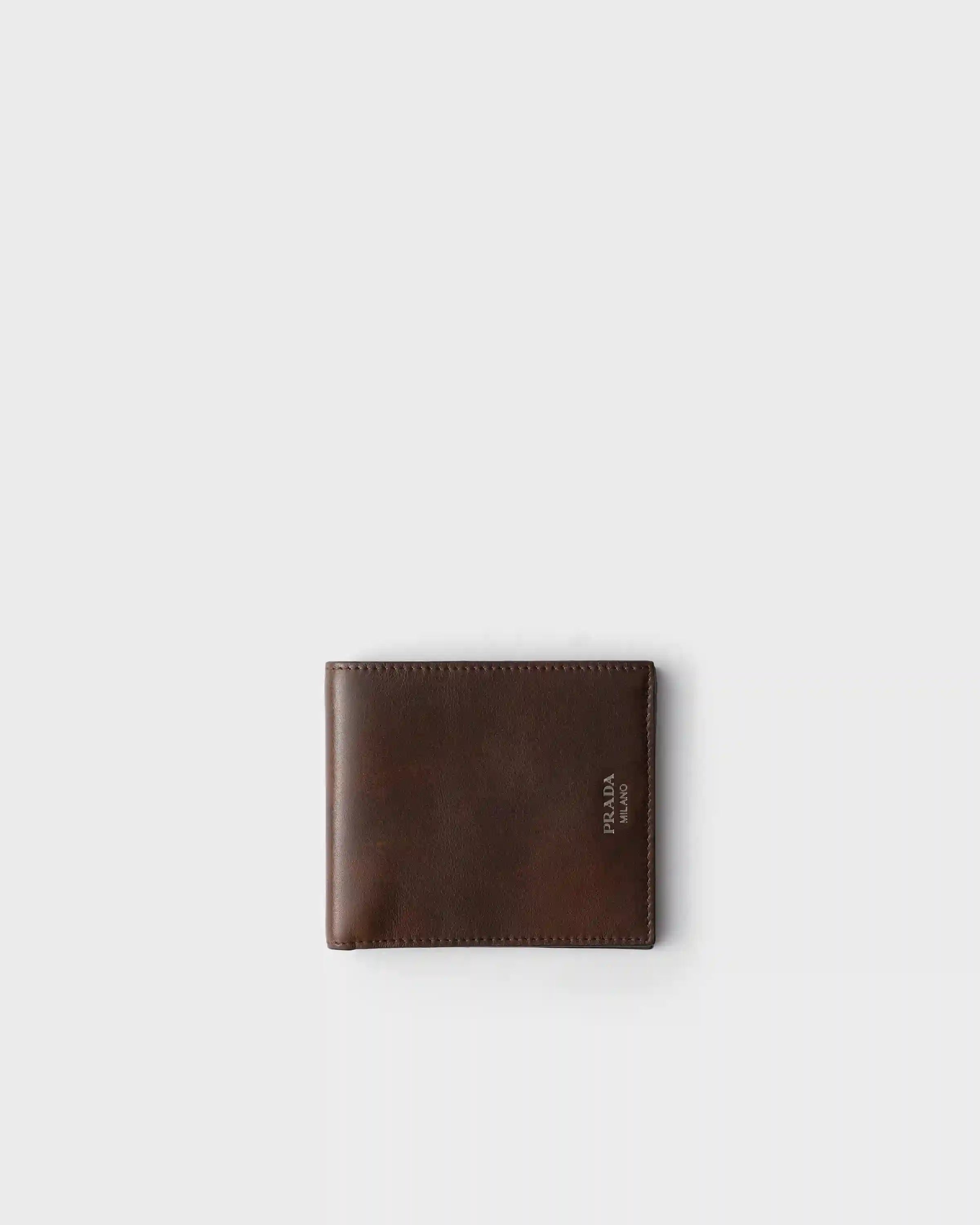 Antiqued leather wallet