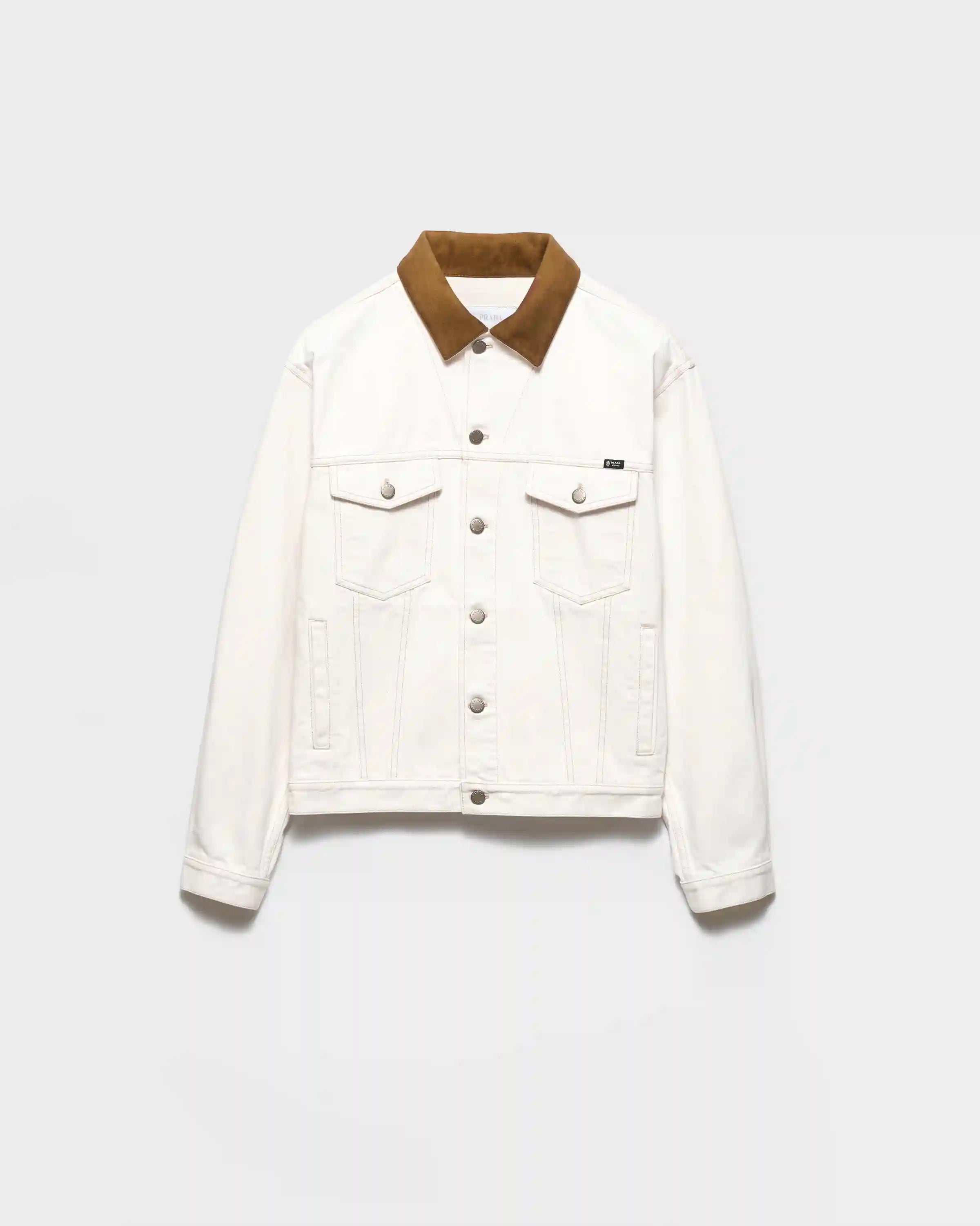 Old denim jacket with leather details