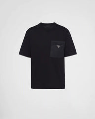Re-Nylon and jersey T-shirt